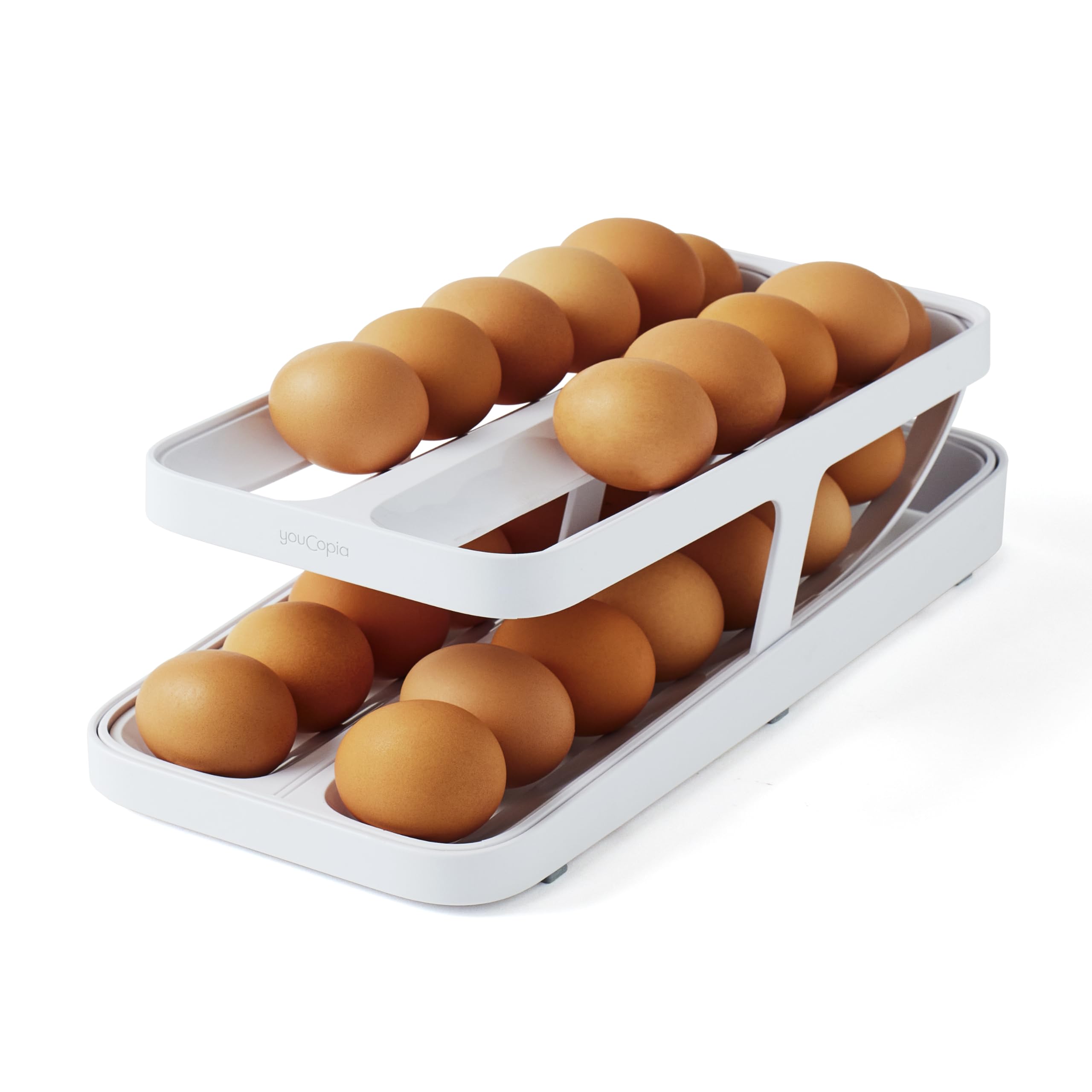 YouCopia RollDown® Egg Dispenser, Rolling Eggs Dispenser and Organizer for Refrigerator Storage, Double Track (Pack of 6) Image YouCopia RollDown® Egg Dispenser, Rolling Eggs Dispenser and Organizer for Refrigerator Storage, Double Track (Pack of 6) Image