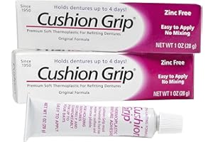 Cushion Grip Thermoplastic Denture Adhesive – Refits & Tightens Loose Dentures, Works Like a Denture Reliner for a Long-Lasti