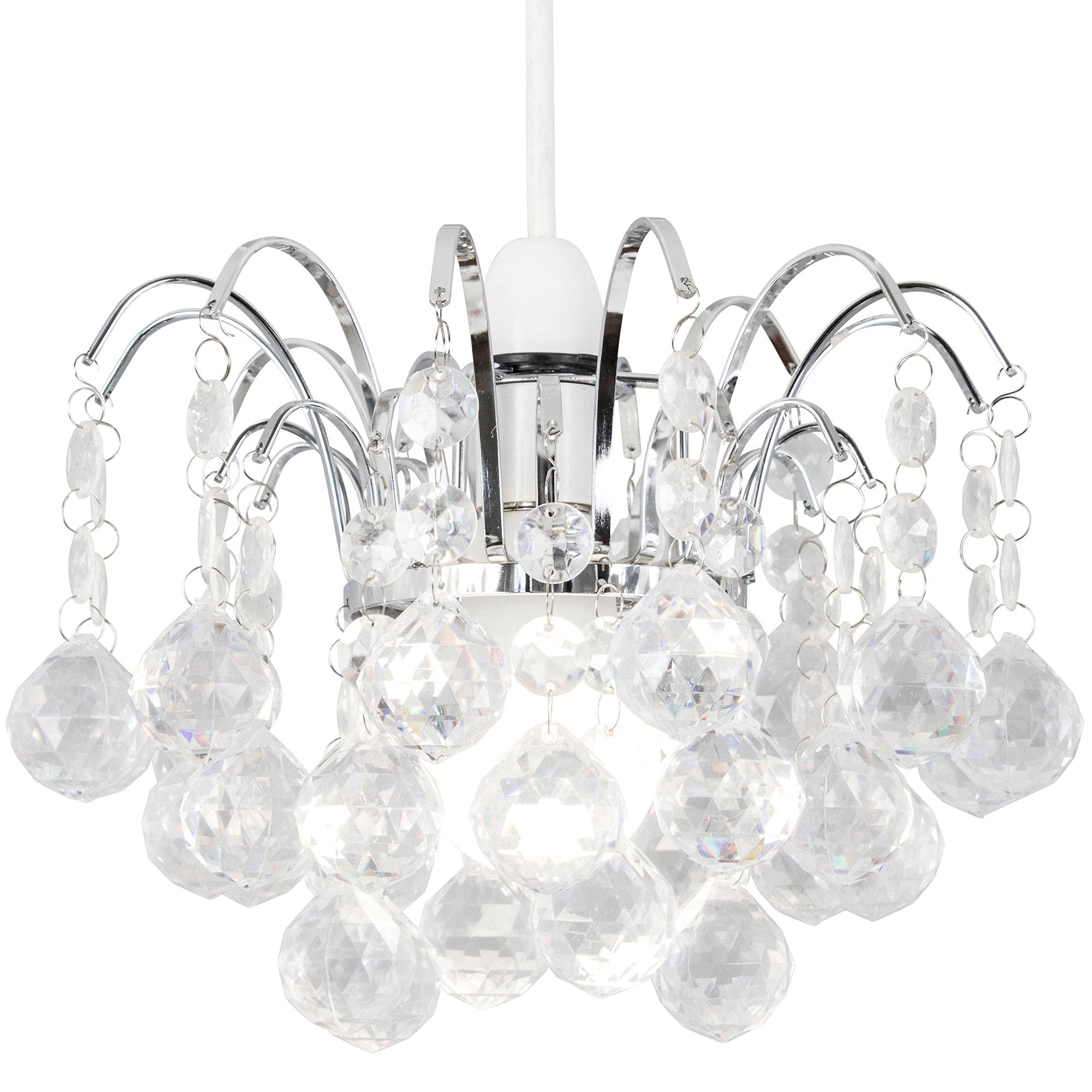 PAGAZZI Oreil Pendant Light Shade Polished Chrome Ceiling Lounge Home Lighting 250mm PAG005