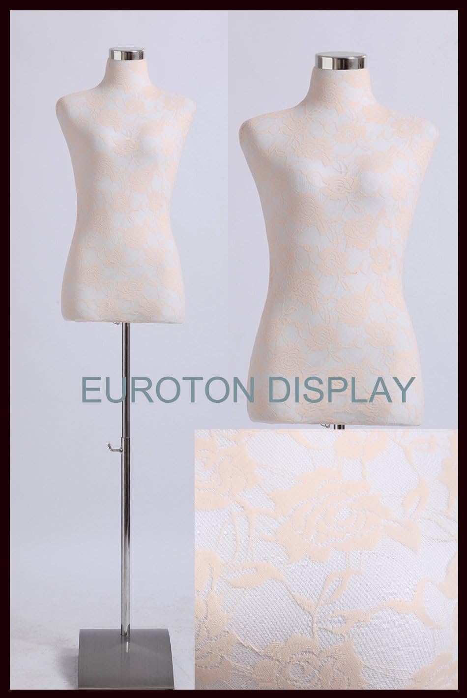 Euroton Changeable Lace Cover for Tailors Bust Dressmakers Cream Display Dummy Bust Torso LSC
