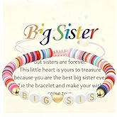 OVIFICEA Big Sister Gift Bracelet for Girls, Sister Bracelet for Toddler Daughter Niece, Sis Bro Bracelets Matching Outfits for Birthday, Christmas, Announcement Jewelry