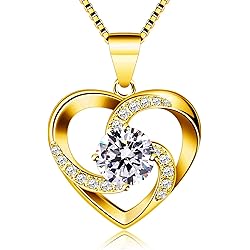 B.Catcher Collar Mujer corazón Plata 925 Colgante ''Amor a Primera Vista'' con San Valentín Regalo Originales Cadena 45cm Longitud
