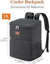 Lifewit 21L Soft Cooler Backpack 30 Cans with Hard Liner Black view 8