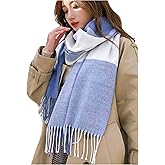 Wander Agio Women's Fashion Scarves Long Shawl Winter Thick Warm Knit Large Plaid Scarf