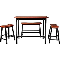 Amazon Com Crown Mark Tyler 4 Piece Counter Height Table Set Table Chair Sets