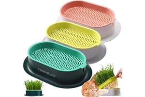 YUMINGUHC 3Pcs Cat Grass Planter Hydroponic Catnip Wheatgrass Seed Sprout Tray Cat Grass Growing Kit Nursery Plant Planting Box for Indoor, Soilless