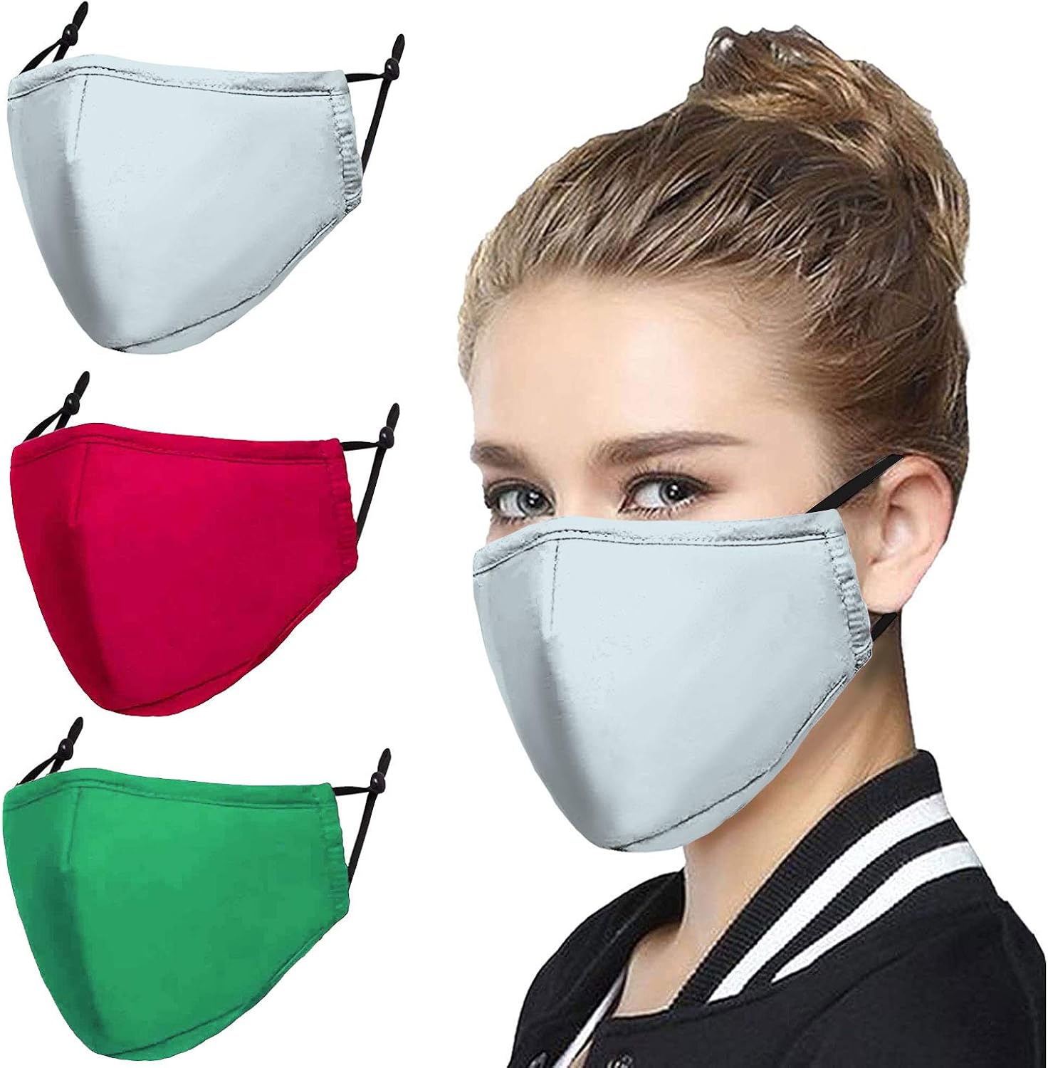 3pc Adult face mask Washable Designed for Home Best 1st Birthday Gifts Densely Woven