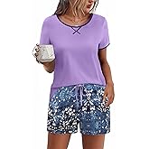Ekouaer Women Pajama Set Casual Short Set