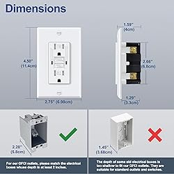 ELECTECK 20 Pack GFCI Outlets 15 Amp, Tamper