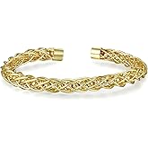 SHINYTE CATALINE Valentine's Day Gift Ideas 14K Gold Plated Chunky Cuff Bracelet For Women,Adjustable Bendable Cuff Bracelets Boho Bangle,Gift for Girlfriend Wife