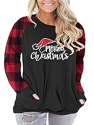 Plus Size Christmas Shirts for Women 2X Crewneck