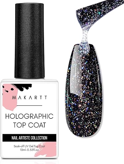 Makartt Glitter Top Coat Gel No Wipe High Gloss Long Lasting 60-90s Cure
