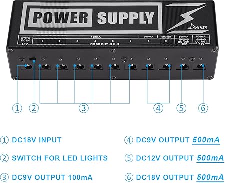 Donner エフェクター電源 10チャンネル パワーサプライ 独立動作 Amazon | Donner エフェクター電源 10チャンネル パワーサプライ