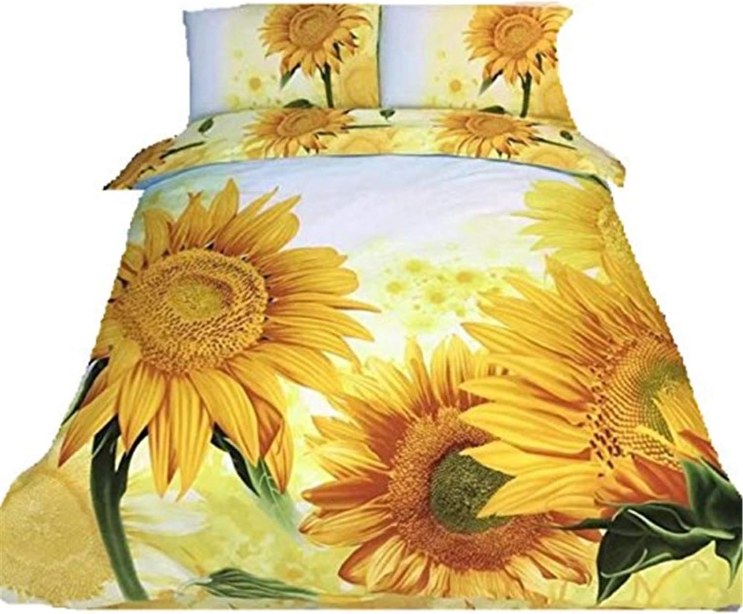 Sunflower 4pcs Queen Size 100% Cotton 800 Thread Count Bedding Sets Duvet Cover Set Bed Sets Bed Cover Set Quilt Cover Set Bedclothes Bedspread Bed Sheets Sets Bed Linens Bed in a Bag
