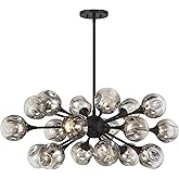 Savoy House 1-7935-18-89 Matisse Mid-Century Modern Contemporary Gold Plated Glass Chandelier, 18-Light 1080 Total Watts, 15"