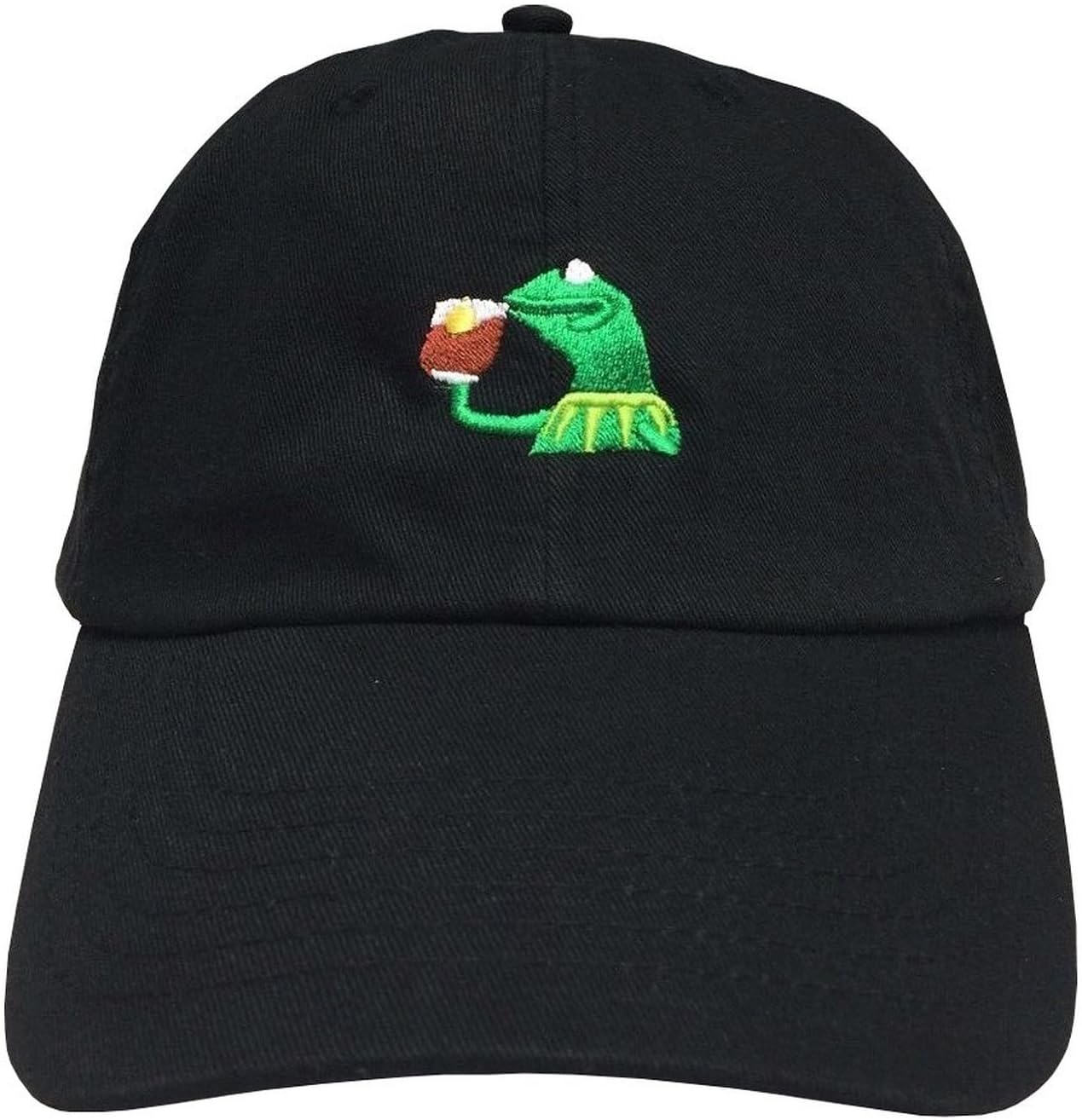 KISSUU Tea Lizard None of my Business Strapback Hat Sipping Tea Meme Adjustable Cap
