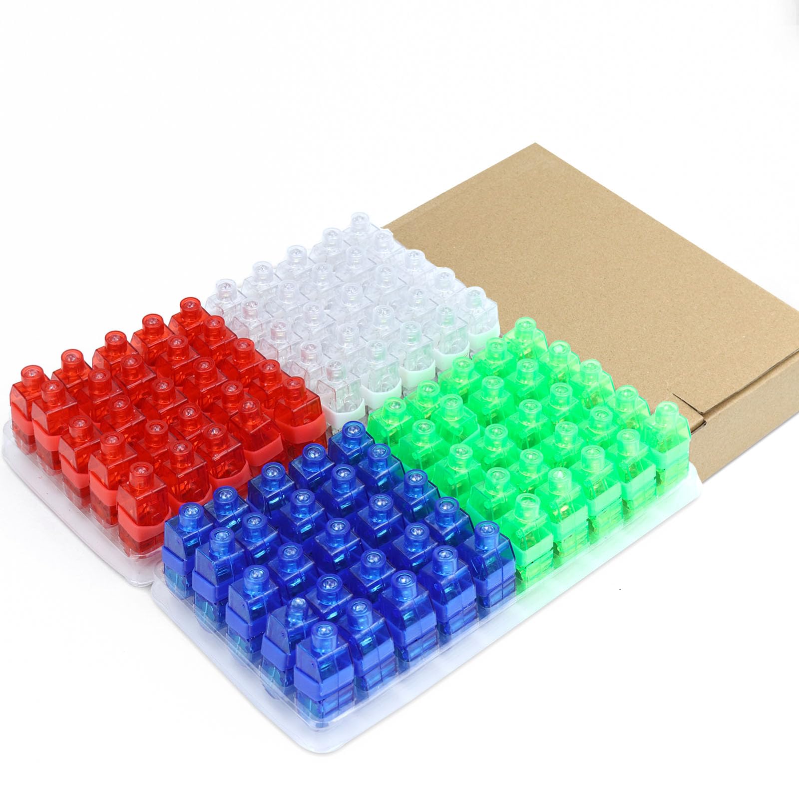 100 PCS Led Finger Lights - Finger Flashlights in 4 Vibrant Colors, Bright Ring Light, Glow in The Dark Party Supplies for Live Carnivals, Concert Performances, Wedding (Multicolor)