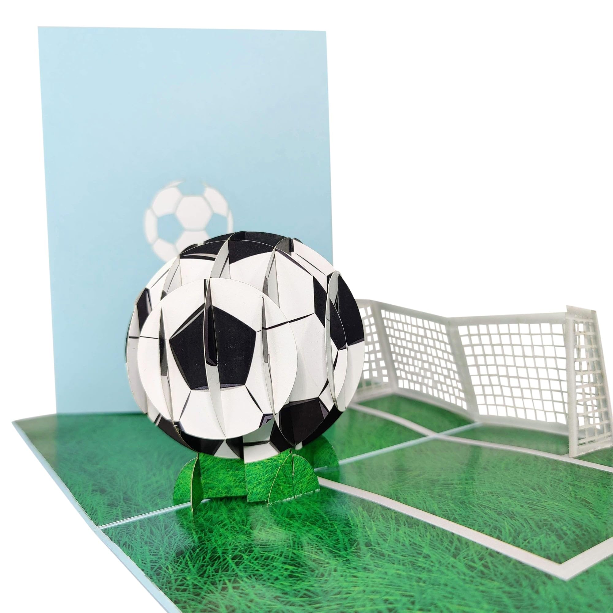 CardPop Light Blue Football & Goal Pop-Up Card - 3D Pop Up Greeting Card