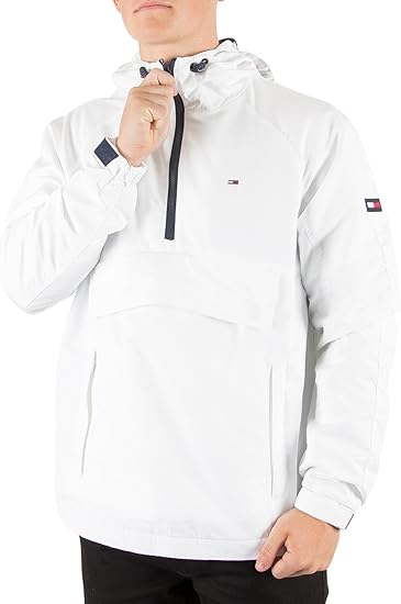 tommy hilfiger white pullover jacket