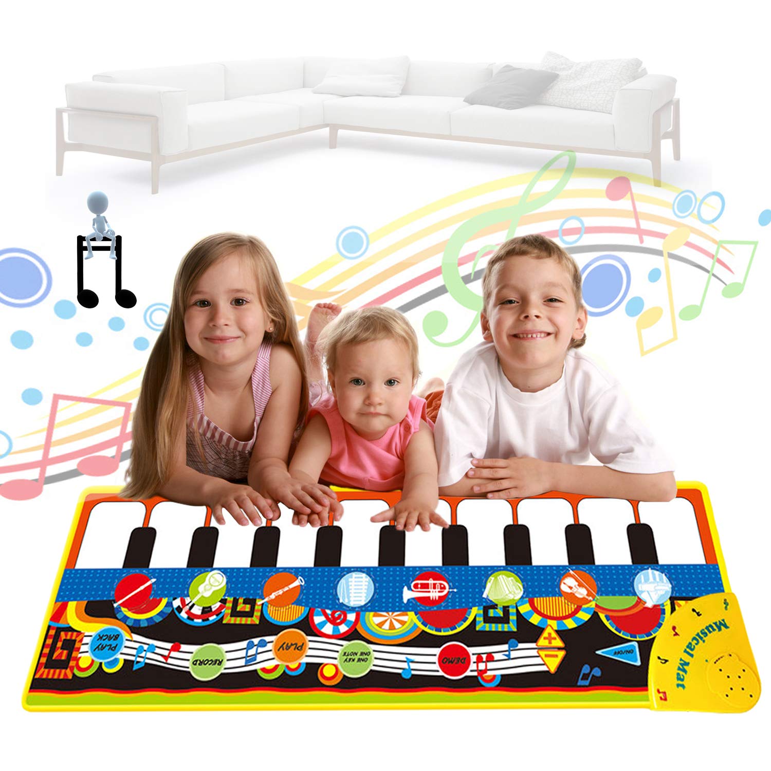 baby girl piano play mat