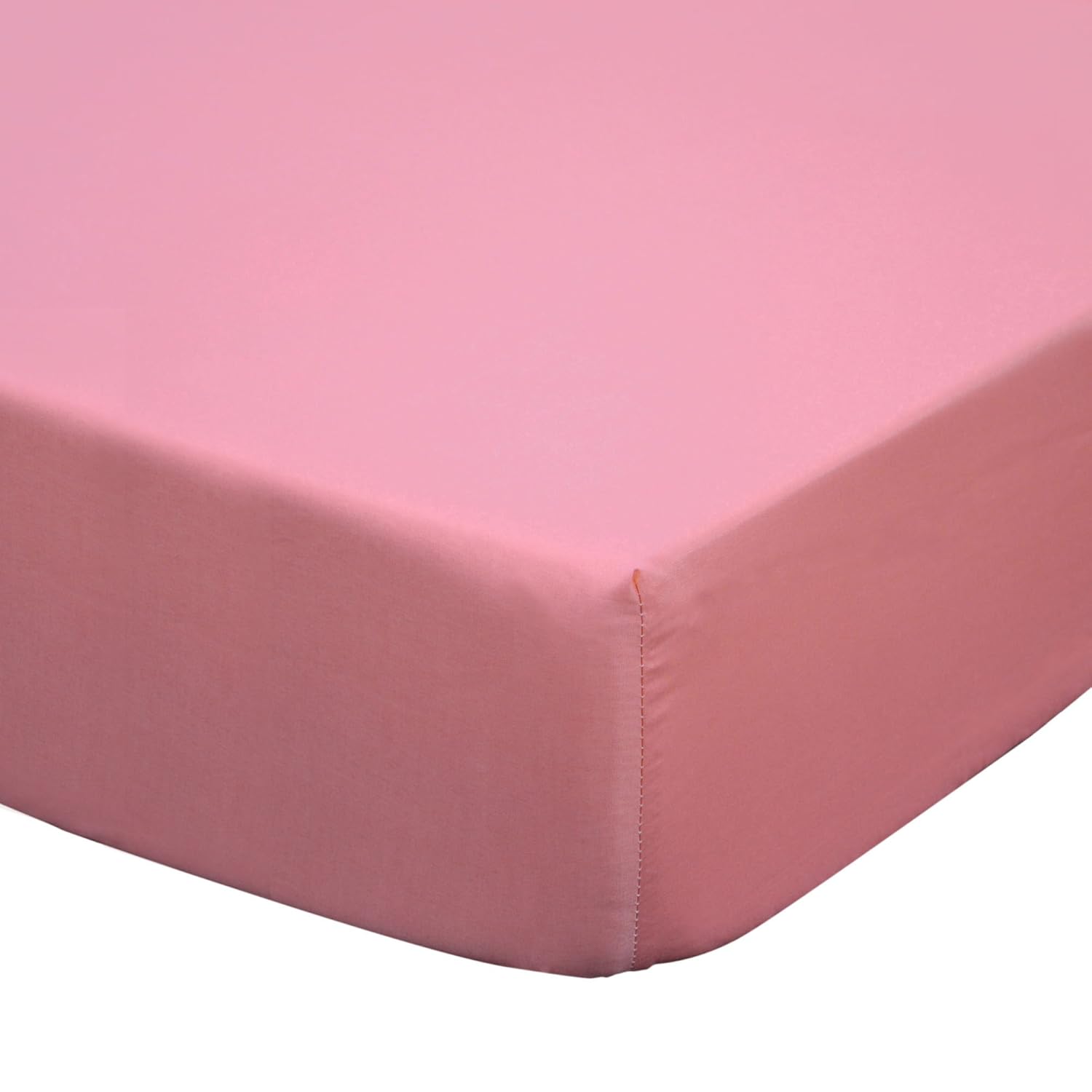 The Peanut Shell Gia Solid Coral Pink Cotton Baby Girl Fitted Crib Sheet