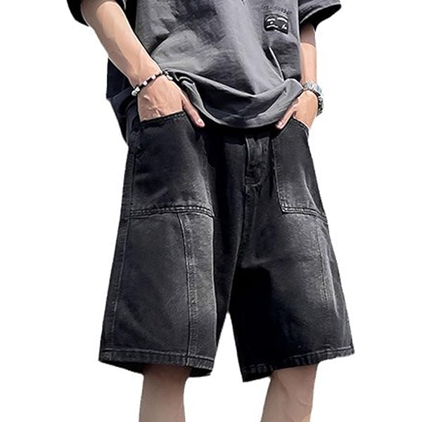 【希少】geeks BAGGY PAINTER DENIM SHORTS Hollister Washed Black Denim Baggy Painter Shorts at