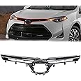 KUAFU Front Upper Hood Bumper Grille Compatible with 2017-2019 Toyota Corolla Base/CE/LE/L/XLE Sedan 4 Door Replacement for #5311102B00, 53111-02B00