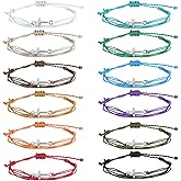 Sploziia 48Pcs Cross Bracelet for Women Men Bulk Christian Gifts Religious Bracelets Handmade Braided String Adjustable Rope Jesus Cross Bracelets for Christian Party Favors Prayer