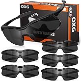 OXG 6 Pack Tinted Safety Glasses for Men Women, Safety Goggles ANSI Z87.1 Protective Eyewear Scratch Resistant Eye Protection