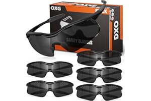 OXG 6 Pack Tinted Safety Glasses for Men Women, Safety Goggles ANSI Z87.1 Protective Eyewear Scratch Resistant Eye Protection