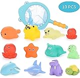 Bath Toy, HellDoler 13pcs Floating Pool Toys for Toddlers Baby Squirt Toys Fishing Toys Set ,Floating Animals, Catch Net Game for Babies and Kids