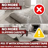 XFasten Double Sided Carpet Tape for Rugs - Residue Free 2" x 30 Yds - Wood Safe view 2