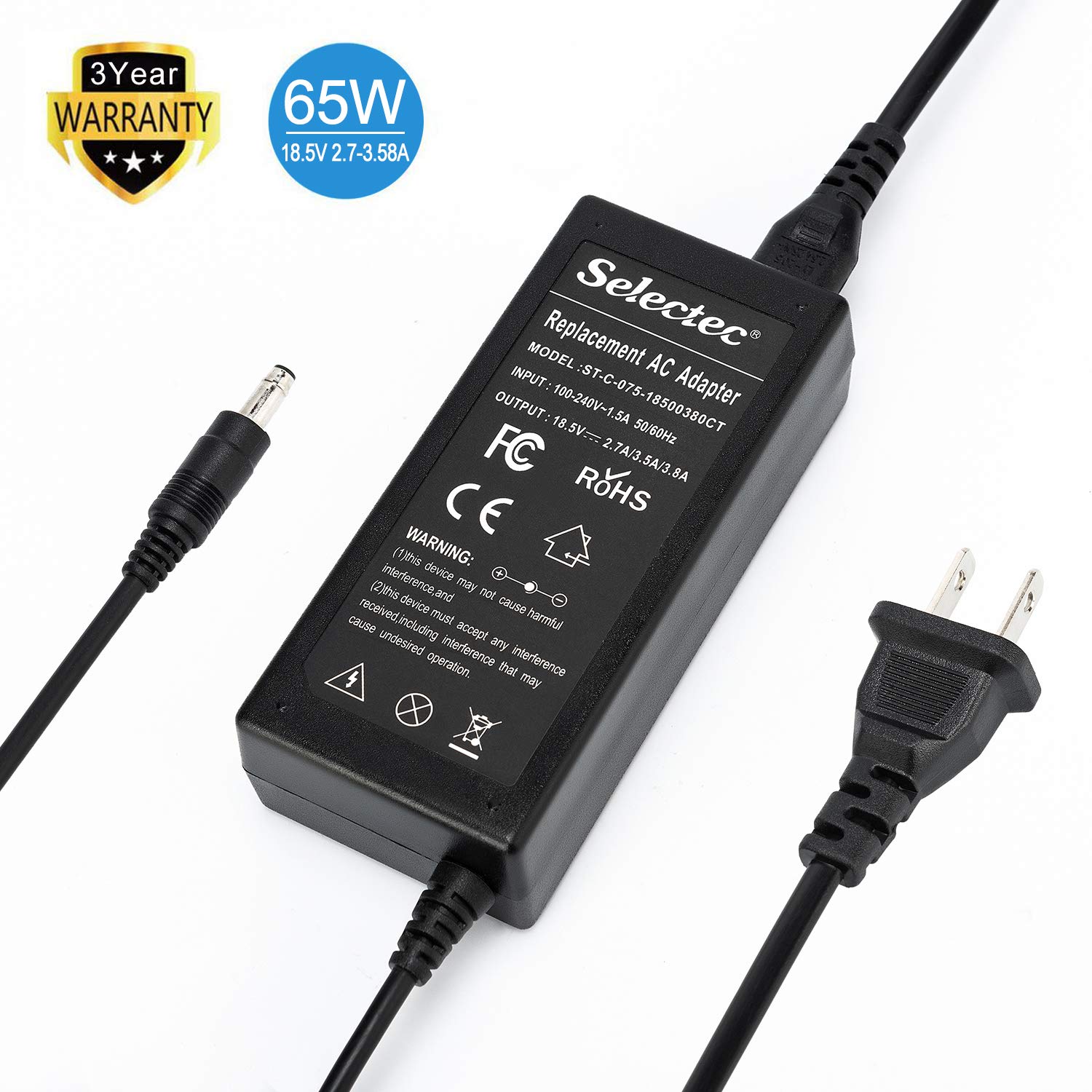 Selectec Power Supply+Cord for HP Laptop 320 515 3-1000 13-1000EX 13-1008TU  13-1017TU 13-1020US 13-1029WM 13-1035NR 13-1051NR 13-2000 420 NC8000 XT964UT