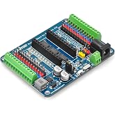 OSOYOO Pro Micro Shiled Breakout Board - GPIO Status LEDs, Power Protection, 3-Pin Sensor/Servo Ports, 5V/2A Independent Power Supply, Screw Terminals for Reliable Connections &amp; Efficient Prototyping