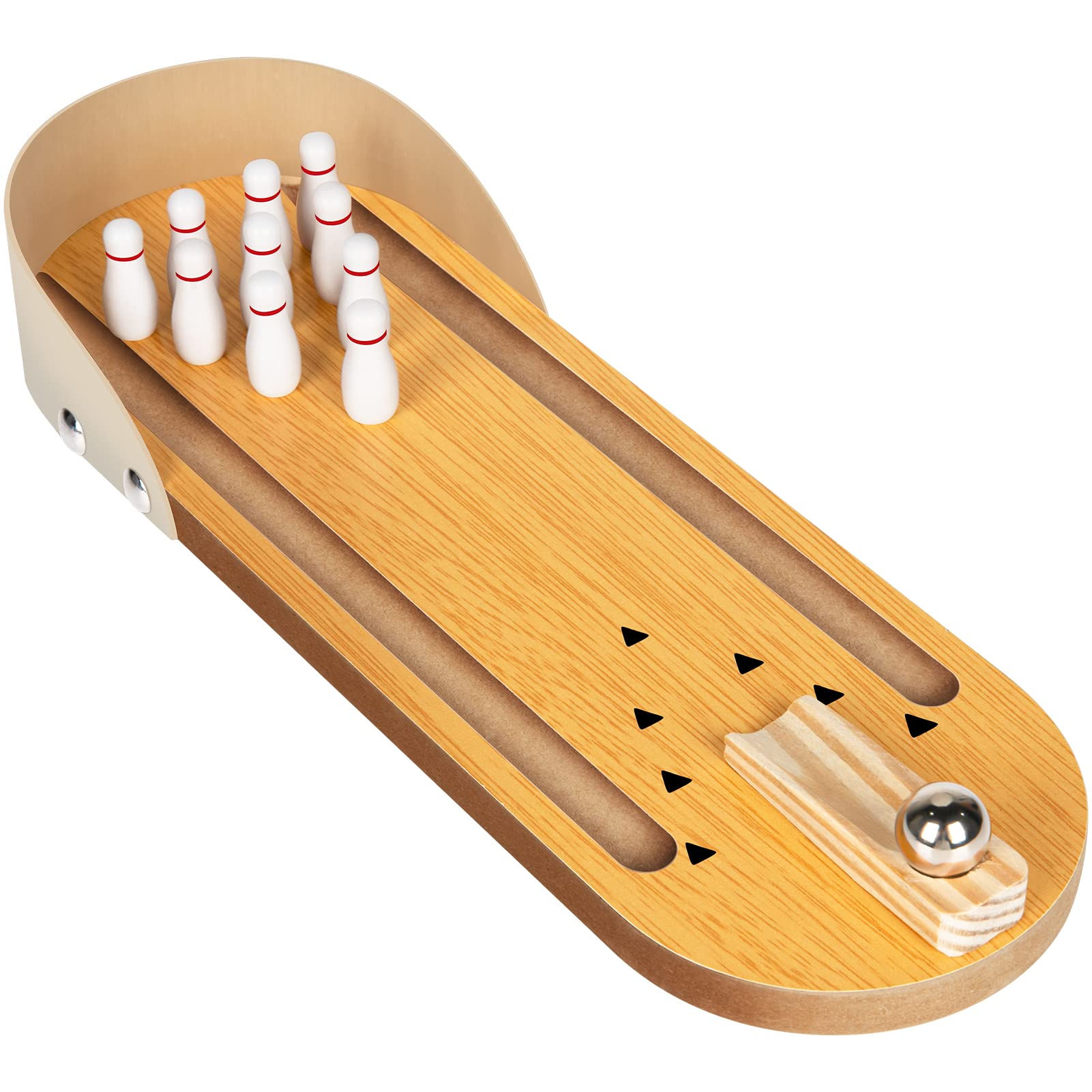 Photo 1 of VITTYL Mini Bowling Game Set, Funny White Elephant Gifts for Kids & Adults, Desk Games Stress Relievers for Adults, Kids Bowling Set for Educational Early Development, Wooden Casual Mini Bowling Ball