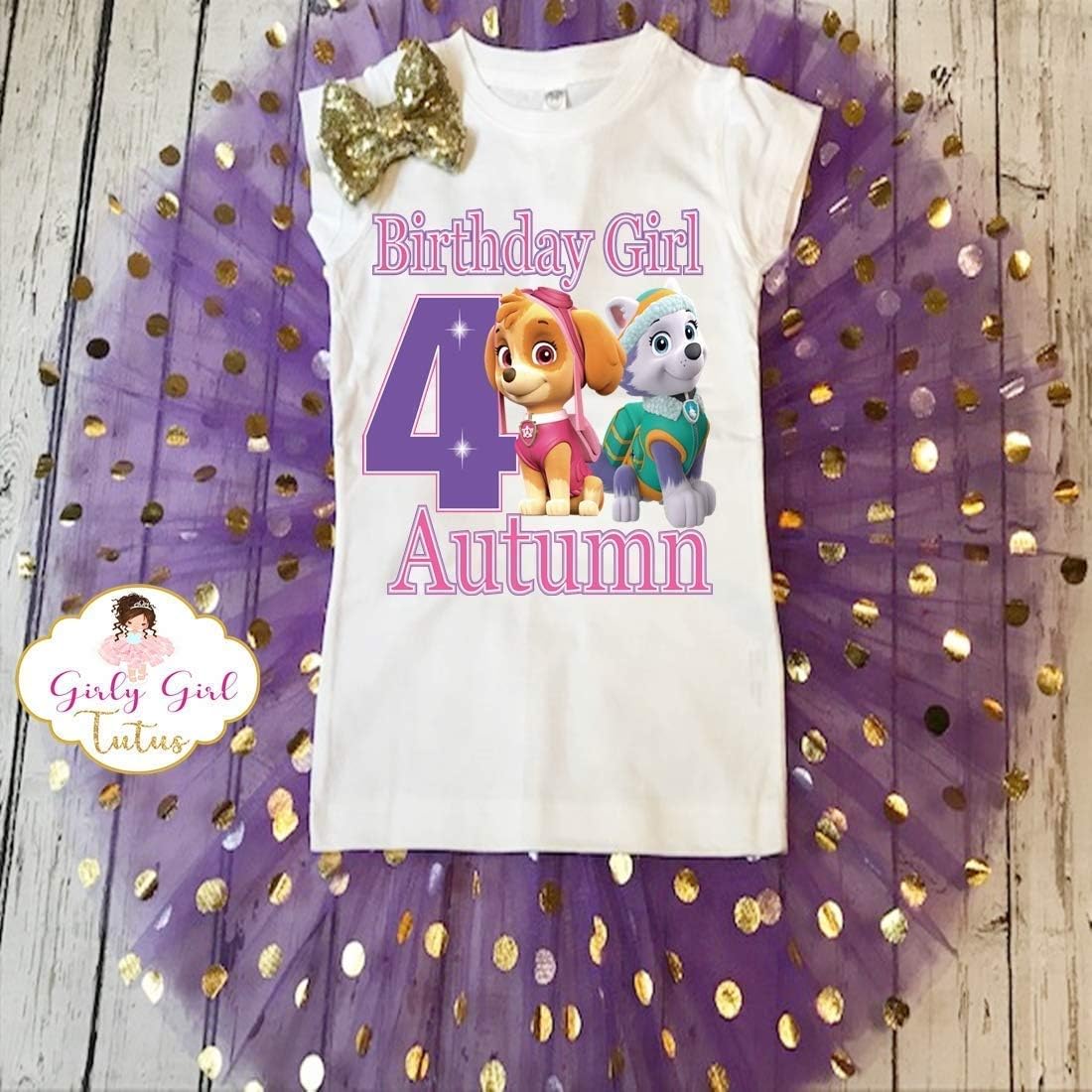 Paw Patrol Skye Everest Birthday Tutu Outfit Set- Paw Patrol Birthday Outfit for girls