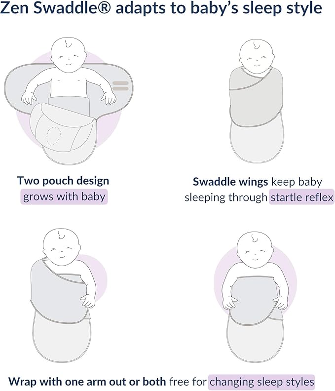 nested bean swaddle arms out