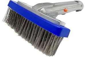 Poolzilla Small Hard Bristle Brush for Gunite and Concrete Pools, Not for Vinyl Use, Clean Walls and Tiles