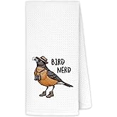 JINYO Bird Nerd Kitchen Towels, Bird Watcher Gifts Decorative Dish Tea Towels, Gifts for Birds Lovers Women Hand Towels for Bathroom Kitchen Decor, 16x24 Inch