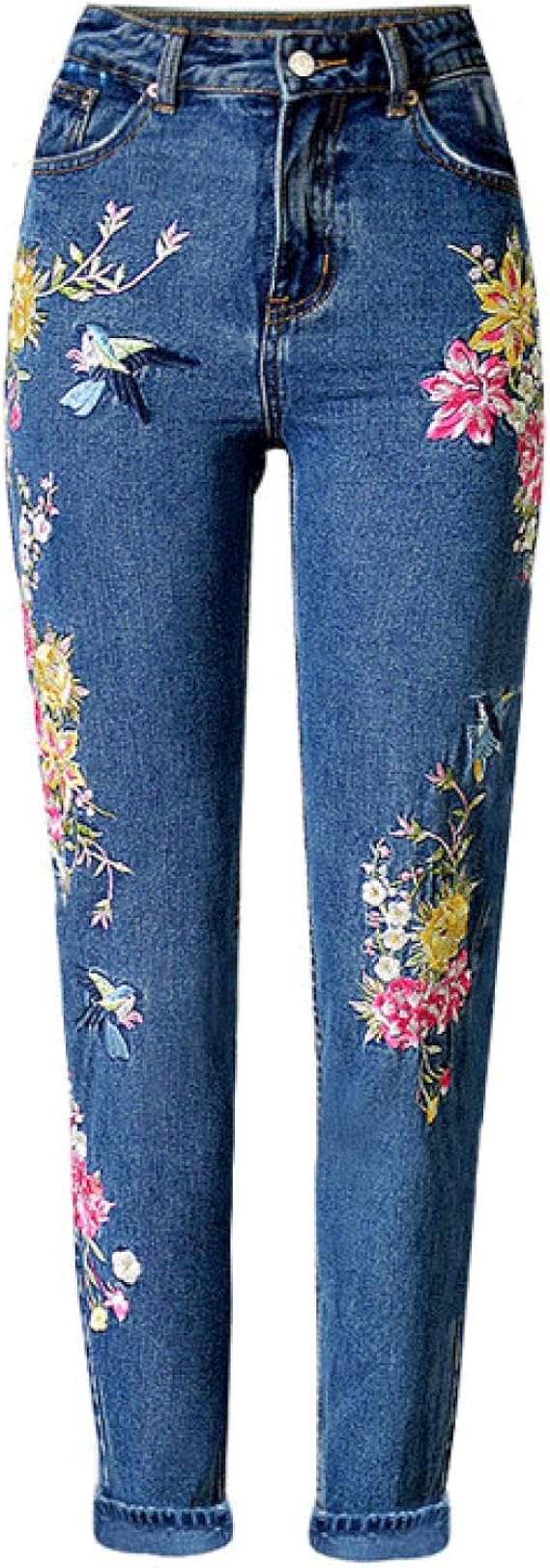 Mom Jeans Damen High Waist - Stretch Denim Mit Ausgefransten Säumen