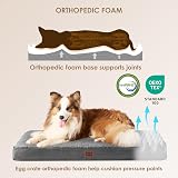 EHEYCIGA Orthopedic Large Dog Bed 91x68x9 cm with Removable Cover Grey view 3