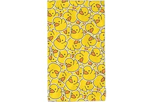 Perinsto Cute Rubber Ducky Hand Towel Yellow Cartoon Ducks Decorative Fingertip Towels Multipurpose for Bathroom Kitchen Gym and Spa, 27.5" X 15.7"