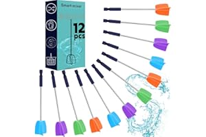 LFSUM 12 Pcs Silicone Resin Mixer Paddles for Drill,Resin Mixer Paddles,Paint Stirrer,Reusable Multipurpose for Resin Mixing,Paint Mixer Stirrer for Mixing Resin,Resin Mixer Molds (12, S/ 7inch)