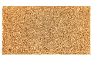 KANKUN Coco Coir Door Mat with Heavy Duty Backing, Welcome Doormat (17" x 30"), Doormat Outdoor Entrance, Easy to Clean Entry Mat for Front Porch, Outdoor and Indoor Uses (Natural Plain)
