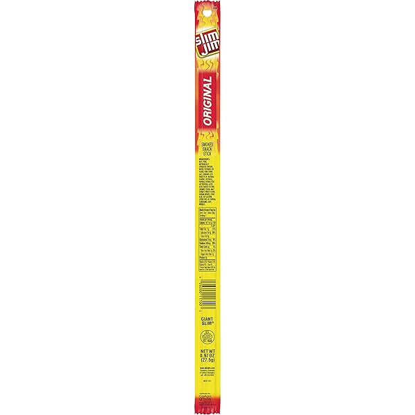SLIM JIM GIANT SMOKED MEAT STICKS, ORIGINAL FLAVOR, KETO FRIENDLY, 0.97 OZ. 24-COUNT