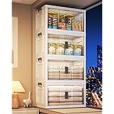 OlarHike 76QT Storage Bins with Lids for Home, Closet, Office, Dorm, 4 Pack | Multi-Lid, Lockable Cabinet, Doors &amp; Wheels, Foldable, Collapsible, Stackable Organizers, Plastic Drawers, Containers, School
