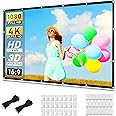 Projector Screen 120 inch, Taotique 4K Movie Projector Screen 16:9 HD Foldable and Portable Anti-Crease Indoor Outdoor Projec