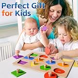 SYHLN Wooden Shape Sorter Peg Puzzle for 1 2 3 Year Olds Toddlers view 7