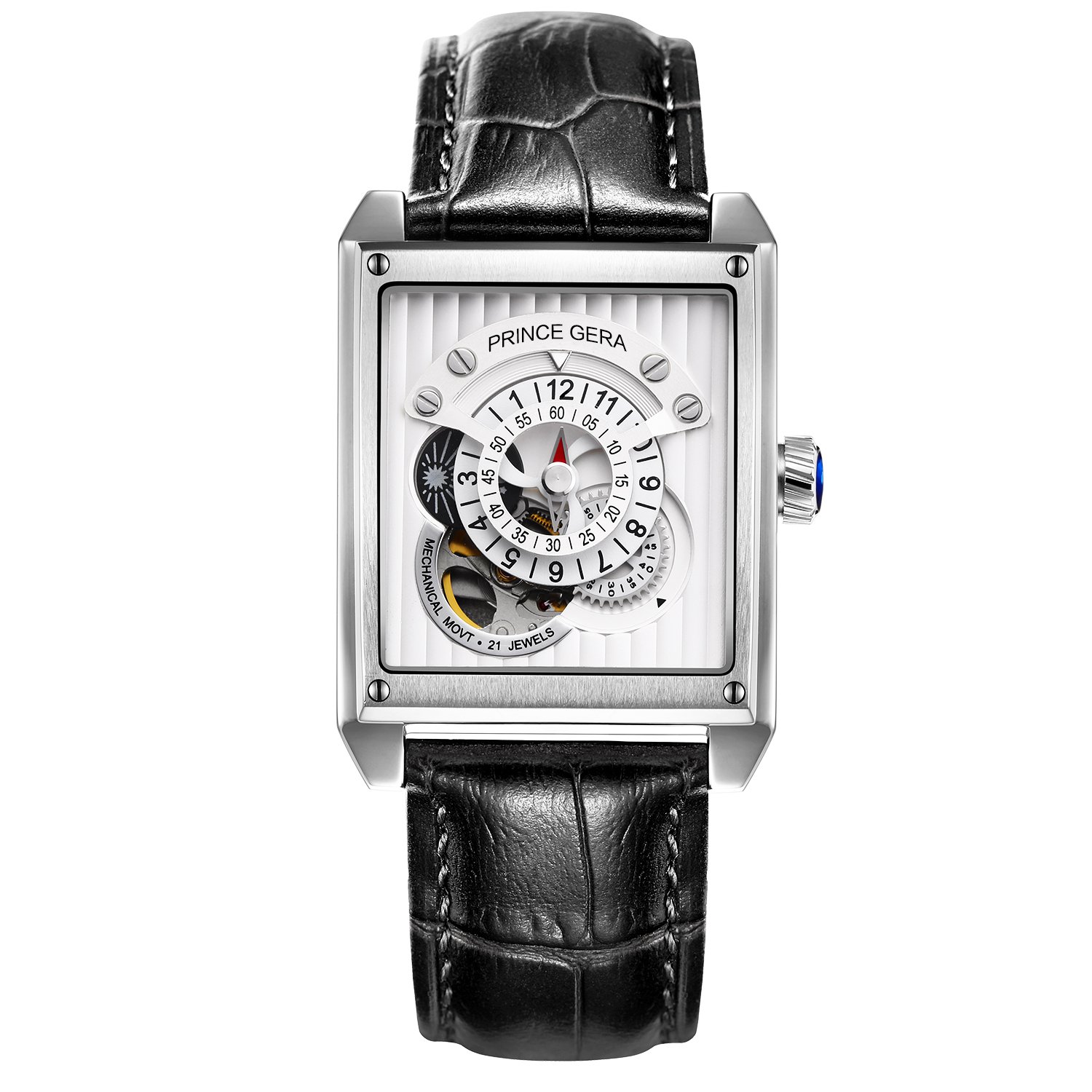 格安saleスタート ウォッチ メンズ 本革 B07cnqm5j8 並行輸入品 シルバー 腕時計 スクエア ベルト 並行輸入品逆輸入品中古品 メンズ Koronavirus Frankbold Org