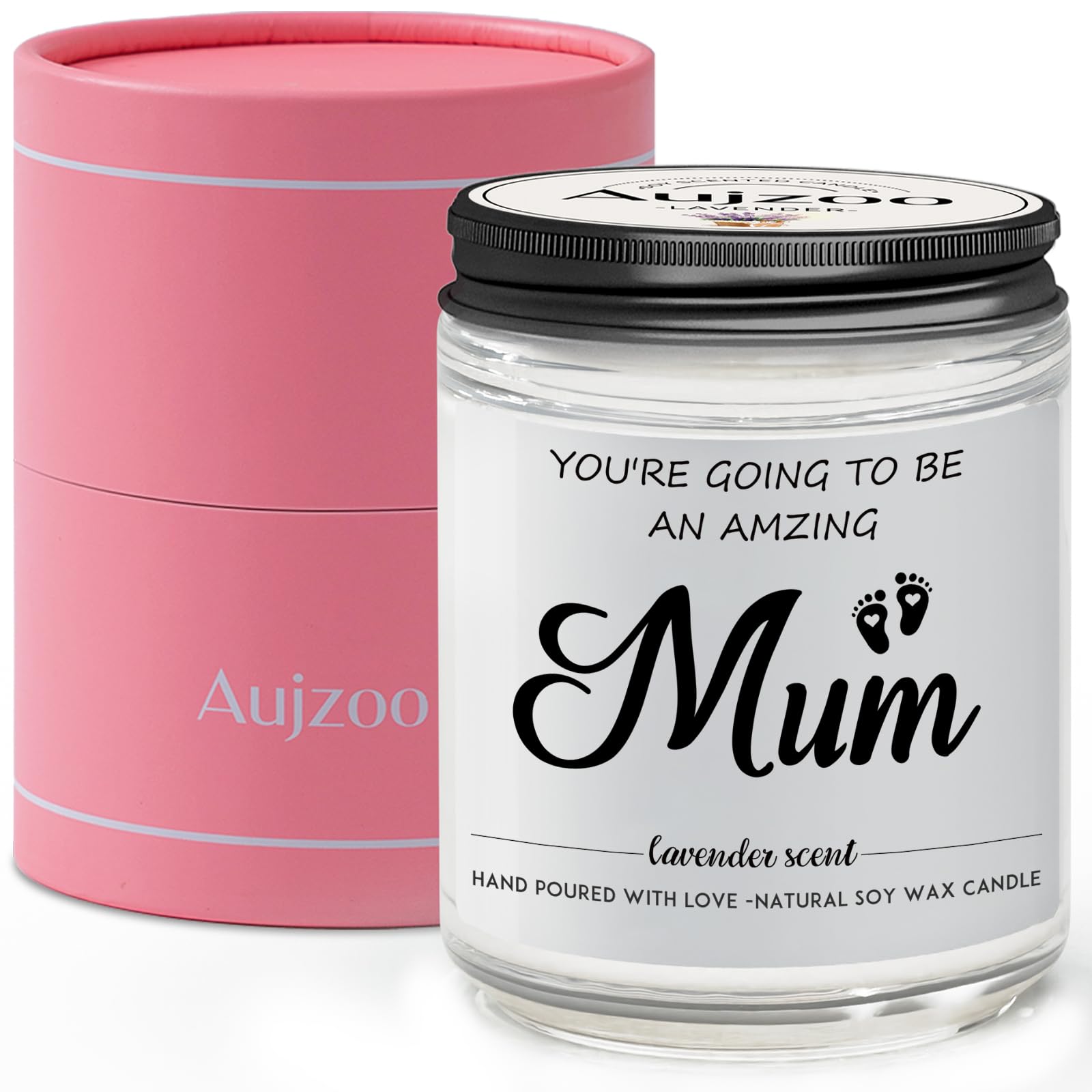 Lavender Scented Natural Soy Wax Candles - 7OZ Pregnancy Gifts for Expecting Mums